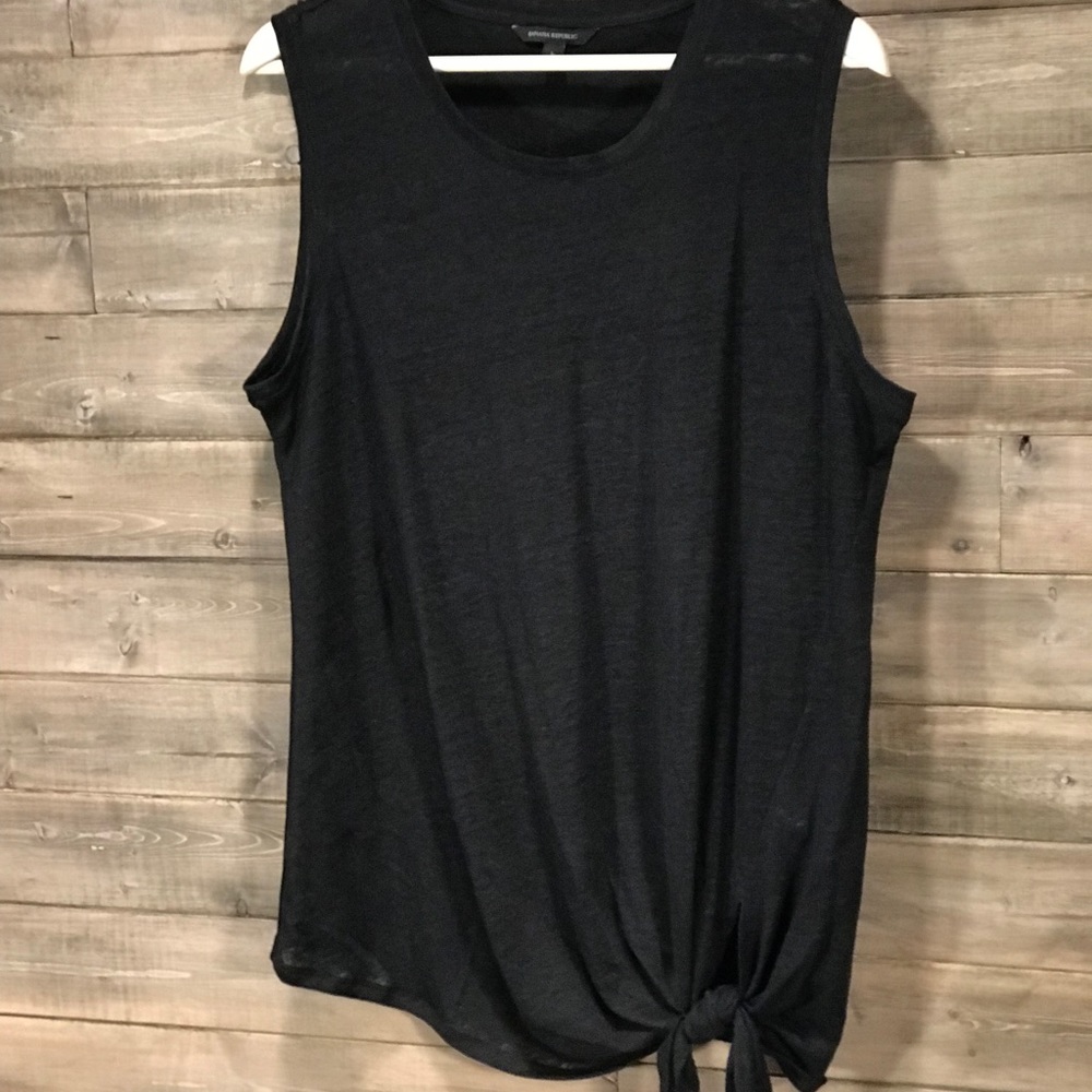 Banana Republic Sleeveless Black Tied Tank